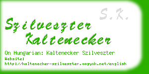 szilveszter kaltenecker business card